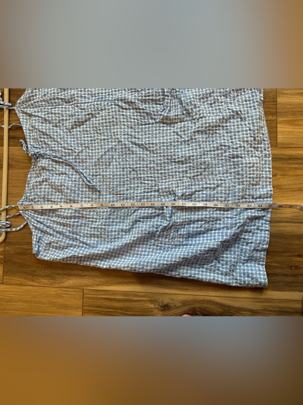 Anthropologie Blue Gingham Mini Nap Dress XL - Picture 9 of 9